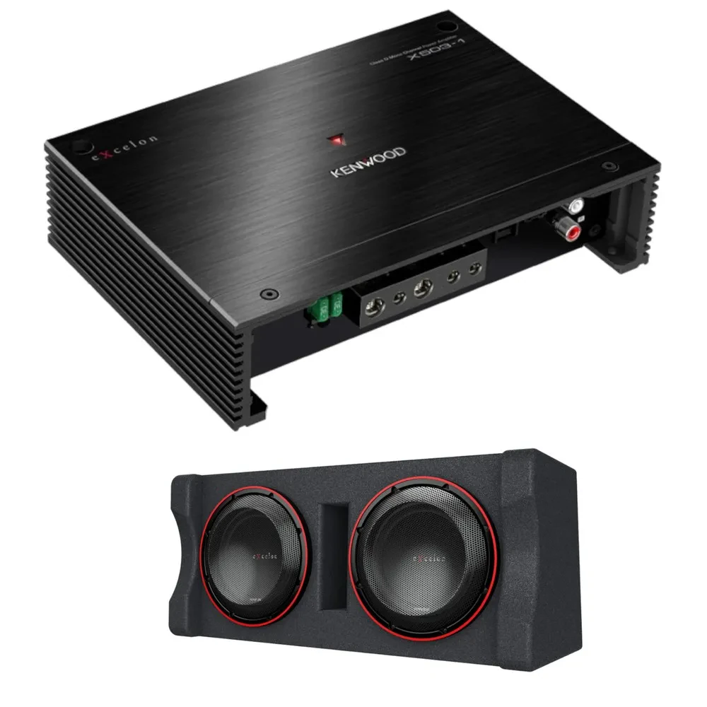 Kenwood eXcelon X503-1 Class D Car Amplifier w/ 12" High-Power Enclosure
