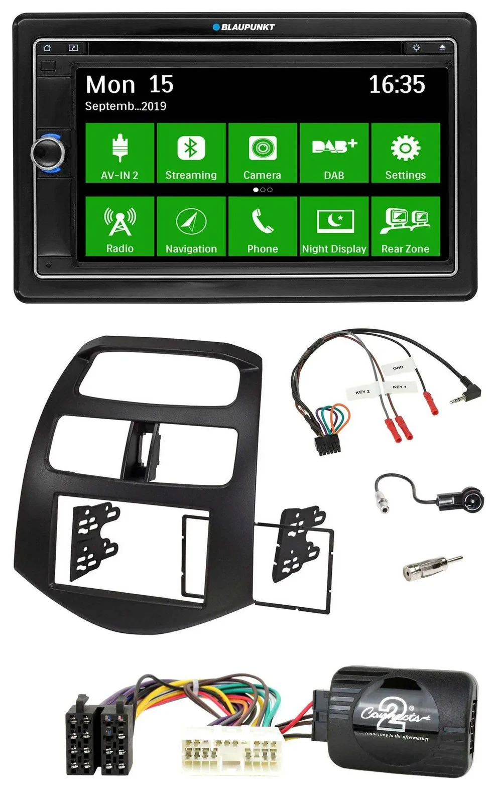 Автомагнитола для Chevrolet Spark Blaupunkt KLM Bluetooth, 2DIN, DAB, USB, TMC, навигация