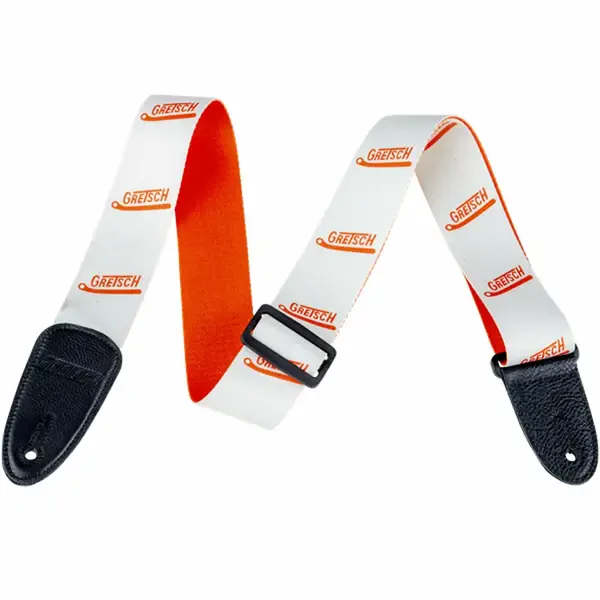 Ремень для гитары реверсивный Gretsch Vibrato Arm Pattern Strap White/Orange