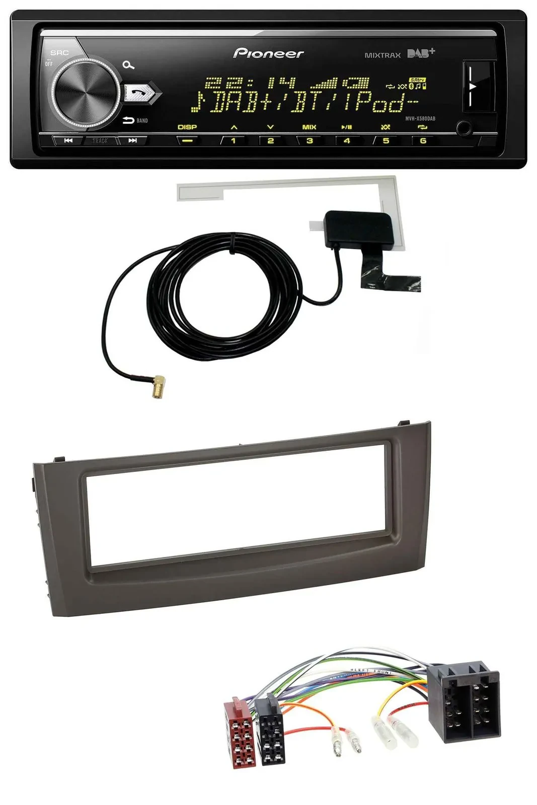 Автомагнитола Pioneer Bluetooth DAB USB MP3 для Fiat Grande Punto (с 2005), черный
