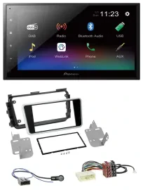 Pioneer USB Bluetooth DAB 2DIN MP3 Autoradio für Nissan Micra ab 2017 schwarz gl