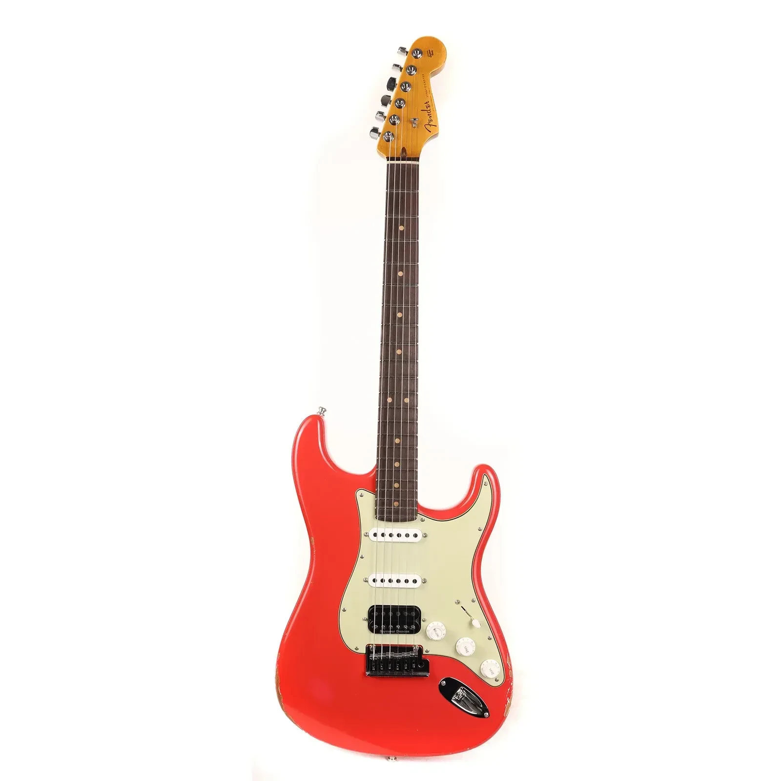 Электрогитара Fender Custom Shop Custom Deluxe HSS Stratocaster Relic Aged Fiesta Red