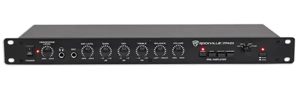 Rockville PPA20 Preamp Professional 1U Rack Mount Pre-Amplifier w/Crossover+EQ