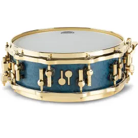 SONOR SQ2 Medium Beech Snare Drum Birdseye Azure Blue Gold Hardware 14 x 5 in.