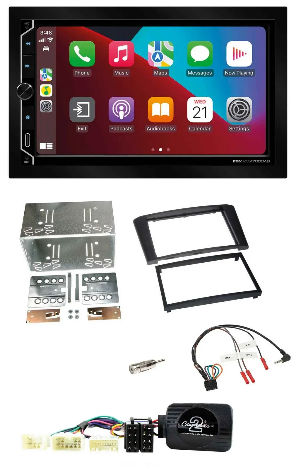 ESX 2DIN DAB USB Lenkrad Bluetooth Autoradio für Toyota Avensis 2003-2009