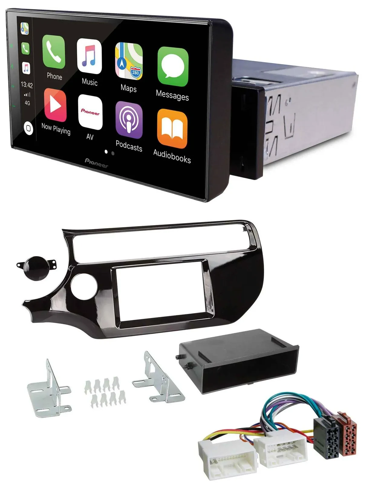 Автомагнитола для Kia Rio UB (с 2015) Pioneer Bluetooth MP3 DAB USB, цвет: черный (piano black)