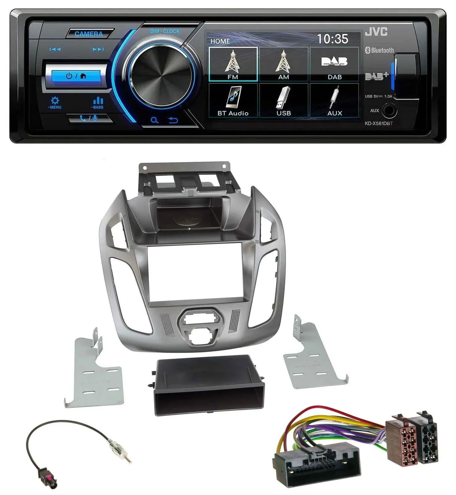 Автомагнитола JVC Bluetooth, USB, DAB для Ford Transit/Connect 2012–2018