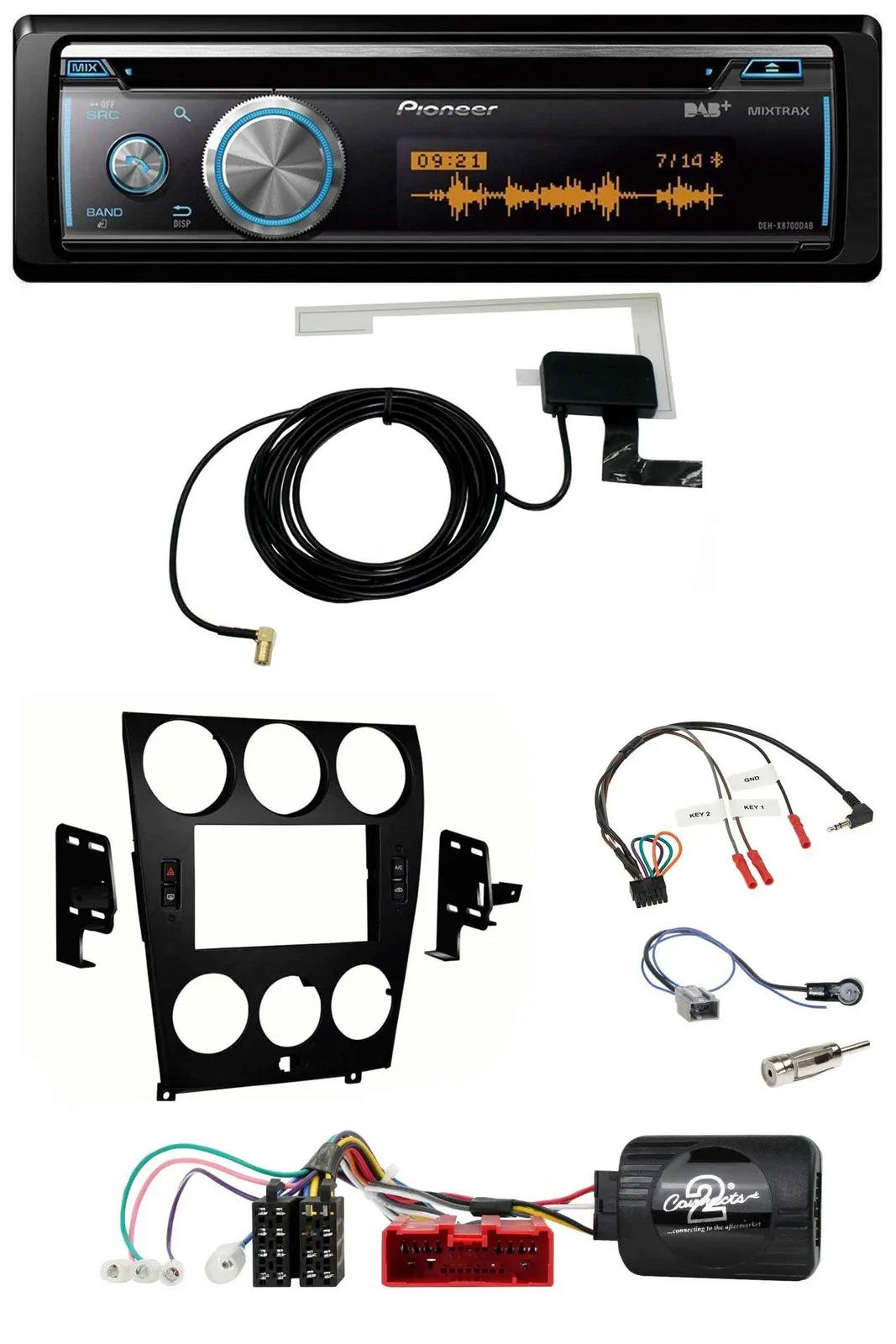 Pioneer Bluetooth DAB Lenkrad USB CD Autoradio für Mazda 6 (2006-2008)