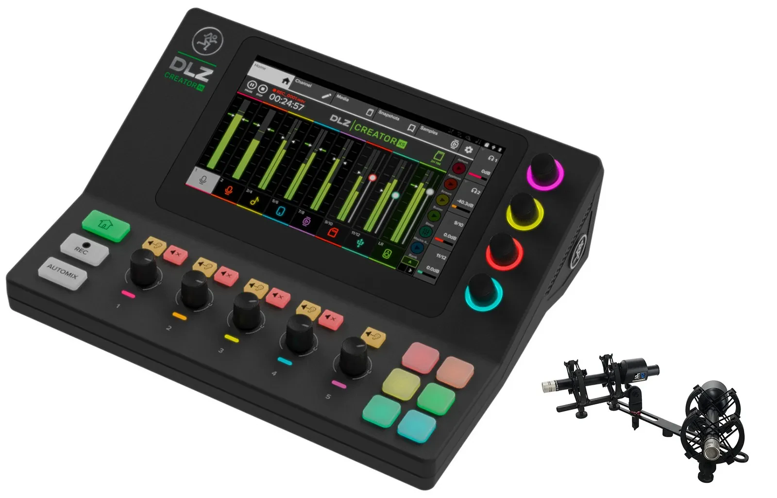 Se Electronics RN17 Pair Recording Condenser Microphones+Mackie Digital Mixer