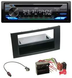 JVC Bluetooth MP3 USB DAB CD Autoradio für Ford Focus Fiesta 04-08 schwarz