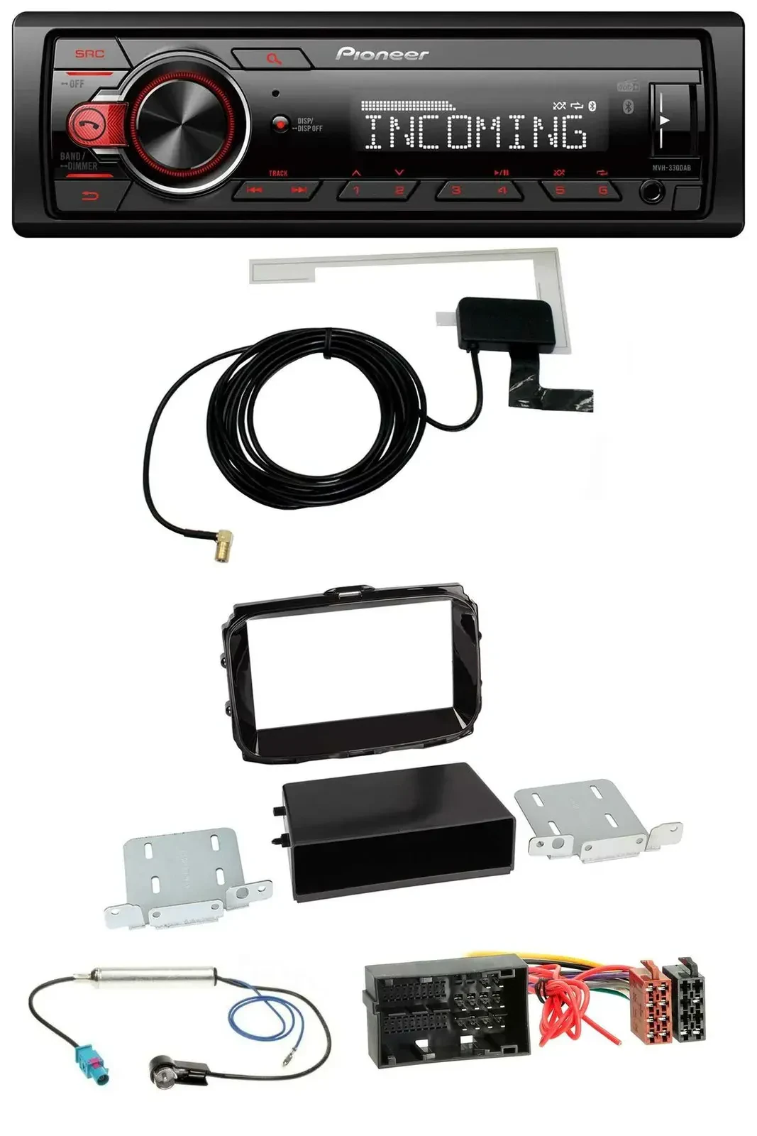 Автомагнитола для Alfa Romeo Giulietta Pioneer CD/MP3, DAB, USB, AUX, 52-pin (с 2013), черный глянец
