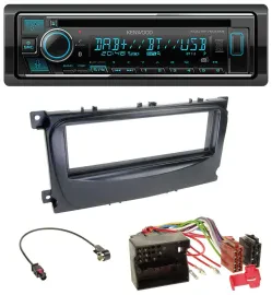 Автомагнитола Kenwood MP3 Bluetooth DAB USB CD для Ford Mondeo/S‑Max (2007–2014) черная