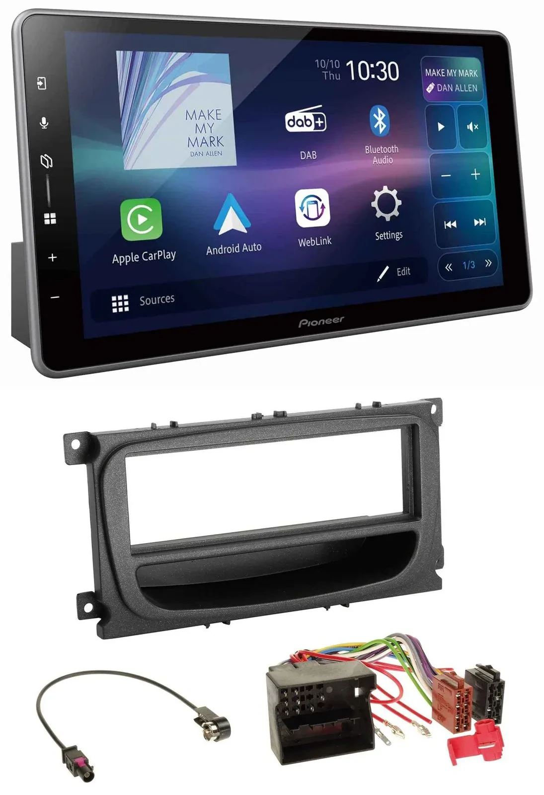 Pioneer Bluetooth USB DAB MP3 Autoradio für Ford Mondeo S-Max 07-14 Ablagefach s