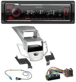 Kenwood MP3 Bluetooth USB DAB Autoradio für Ford Fiesta Display 10-17 silber