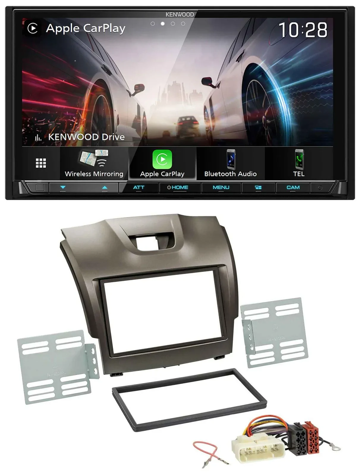 Kenwood MP3 2DIN USB DAB Bluetooth Autoradio für Isuzu D-Max ab 2012 grau