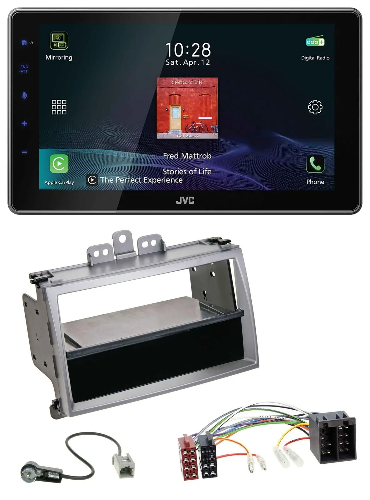 JVC DAB MP3 Bluetooth USB Autoradio für Hyundai i20 (08-11) Ablagefach