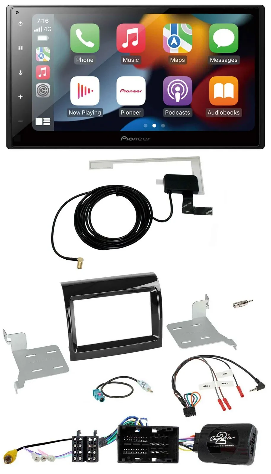 Pioneer Lenkrad USB Bluetooth DAB 2DIN Autoradio für Citroen Fiat Peugeot 2016-2