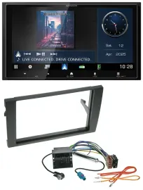 Kenwood Bluetooth 2DIN USB DAB MP3 Autoradio für Audi A4 01-08 B6 B7 Quadlock
