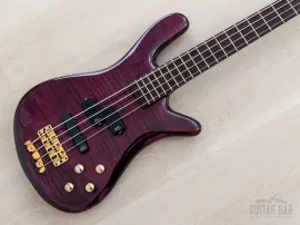 1997 Warwick Streamer LX P/J Bass Violet HP Flame Maple w/ Active EQ, Case