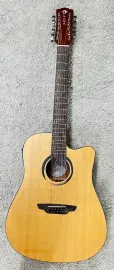 Luna Wabi Sabi Dreadnought Solid Top 12 String Acoustic Electric Guitar -B stock