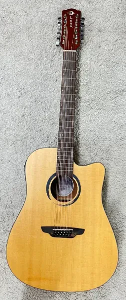 Luna Wabi Sabi Dreadnought Solid Top 12 String Acoustic Electric Guitar -B stock