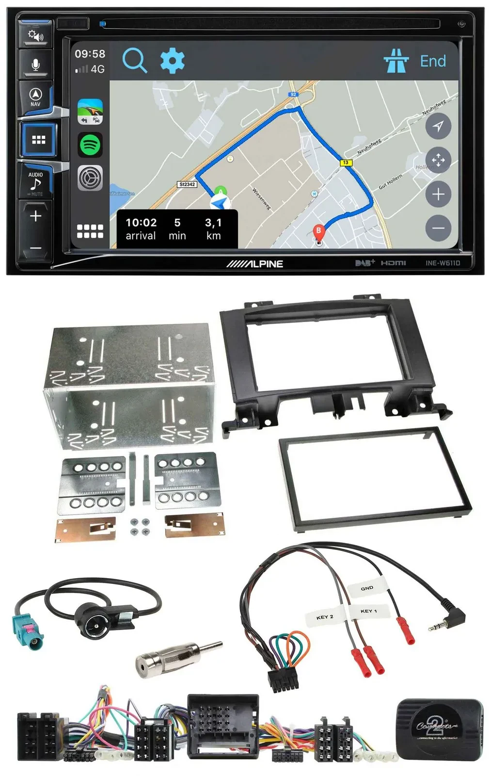 Alpine DAB TMC Bluetooth 2DIN USB Lenkrad Navigation für Mercedes Sprinter Audio