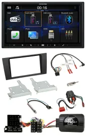 Alpine Bluetooth 2DIN Lenkrad DAB USB Autoradio für Audi A4 99-01 BOSE Vollaktiv