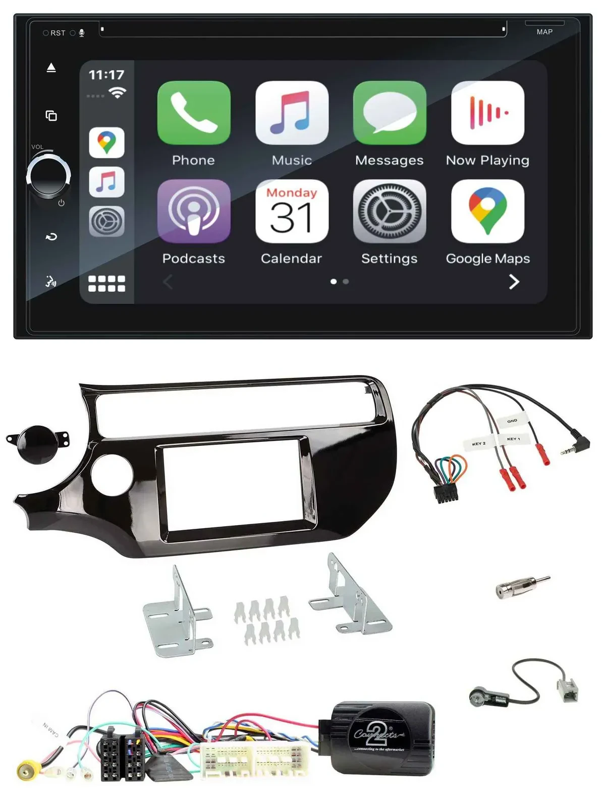 Blaupunkt 2DIN Bluetooth DAB USB DVD Lenkrad Autoradio für Kia Rio UB 2017-2023