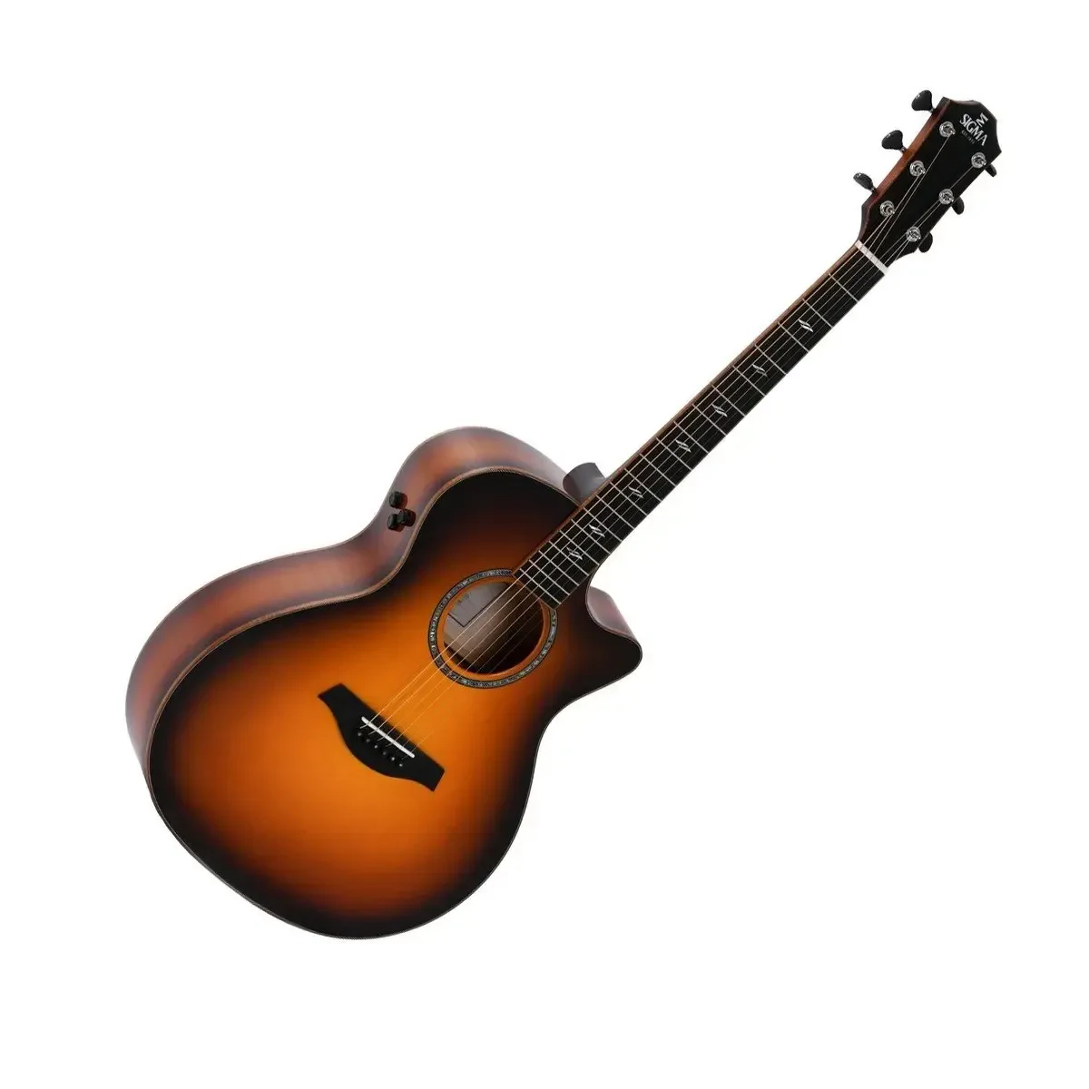 Электроакустическая гитара Sigma Guitars GACE-3-SB+ Grand Orchestra Polished Gloss w/ Burst-Into-Flame Finish