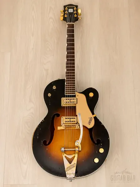 Электрогитара полуакустическая Gretsch Double Anniversary 6117 HH Sunburst w/case USA 1966