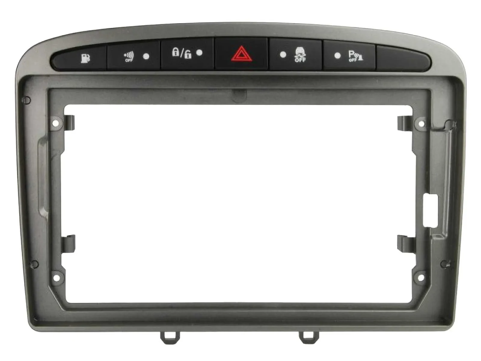 Einbaurahmen für 9 Zoll Autoradio für Peugeot 308 09/2007-07/2015 grau