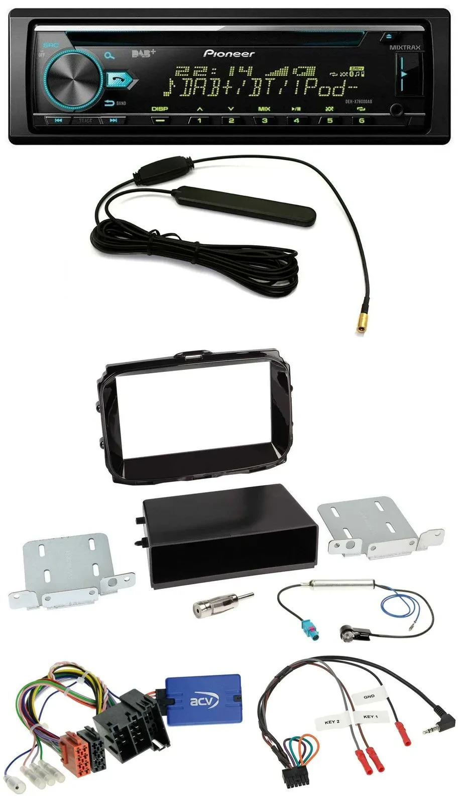 Автомагнитола Pioneer CD/MP3, DAB, USB, поддержка кнопок на руле, для Alfa Romeo Giulietta (2013–2021), ISO