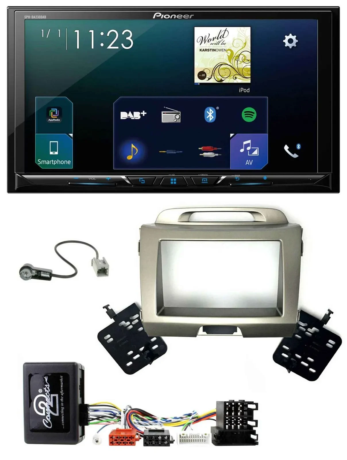 Pioneer Lenkrad Bluetooth USB 2DIN DAB Autoradio für Kia Sportage 3 Navi 10-15 s