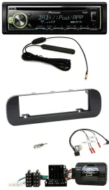 Автомагнитола для Fiat Panda 2012–2020 Pioneer MP3/USB/CD/DAB, совместима с управлением на руле, черная