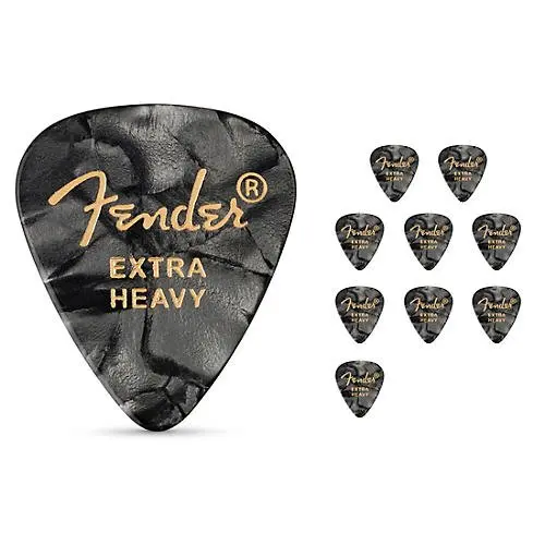 Медиаторы FENDER 351 Shape Premium Picks Extra Heavy Black Moto 12 Count, 12 штук, 1.2 мм