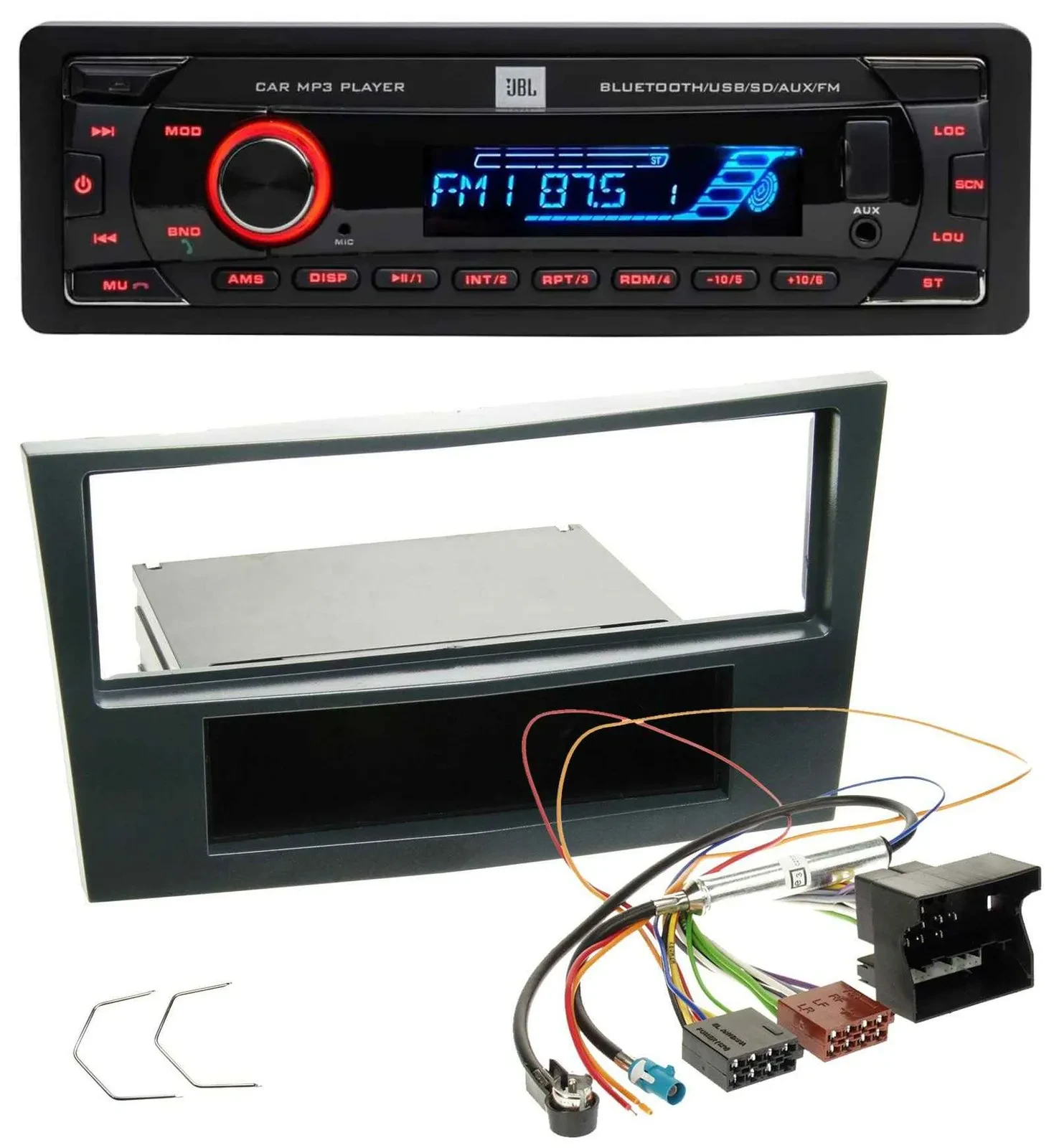 JBL AUX MP3 USB Bluetooth SD Autoradio für Opel Corsa D ab 2005 Stealth Schwarz