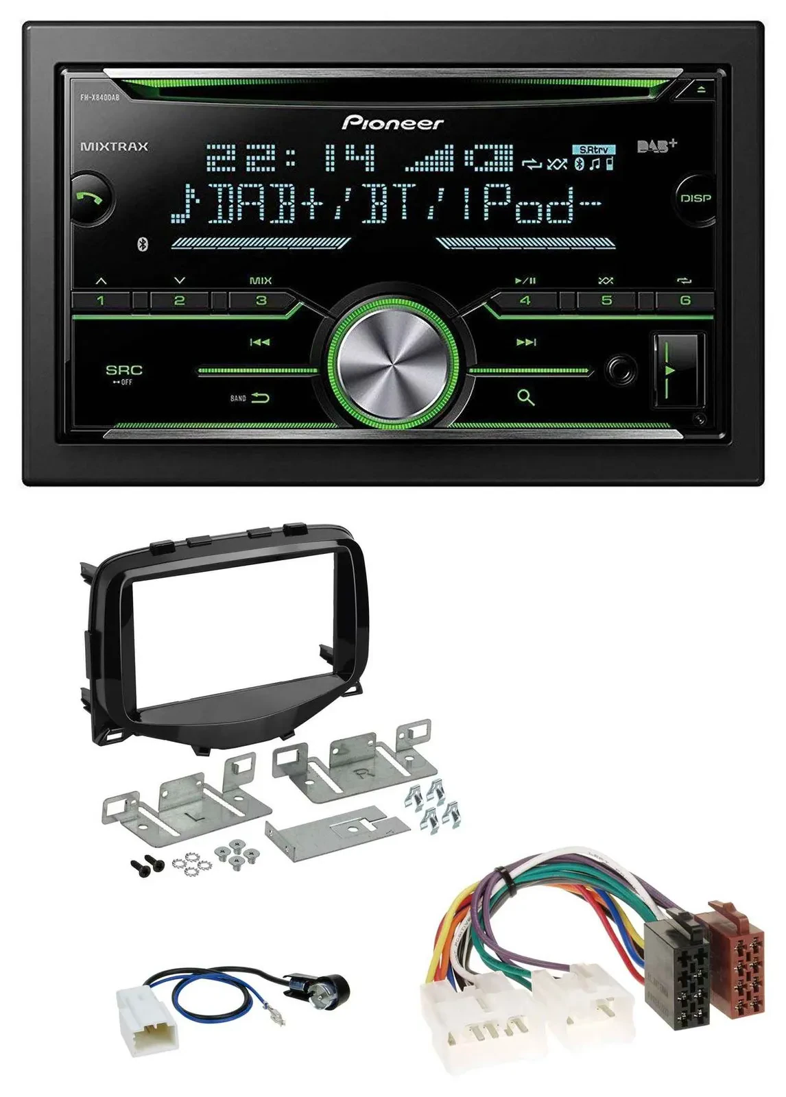 Автомагнитола для Toyota Aygo (2014–2021) Pioneer 2 DIN, Bluetooth, DAB, USB, CD