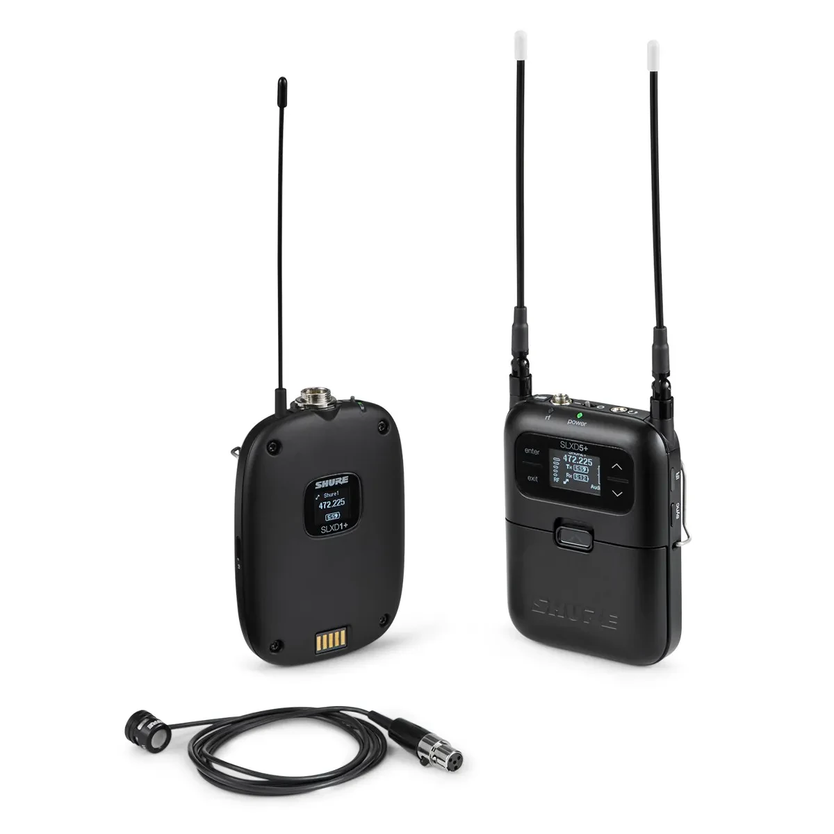 Радиосистема Shure SLXD15+ цифровая с петличным микрофоном WL185M, поясной передатчик