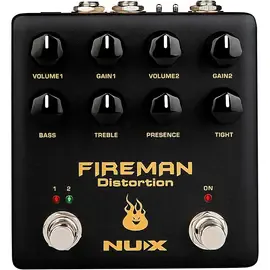 Педаль эффектов для электрогитары NUX Fireman Dual Distortion Effects Pedal Black