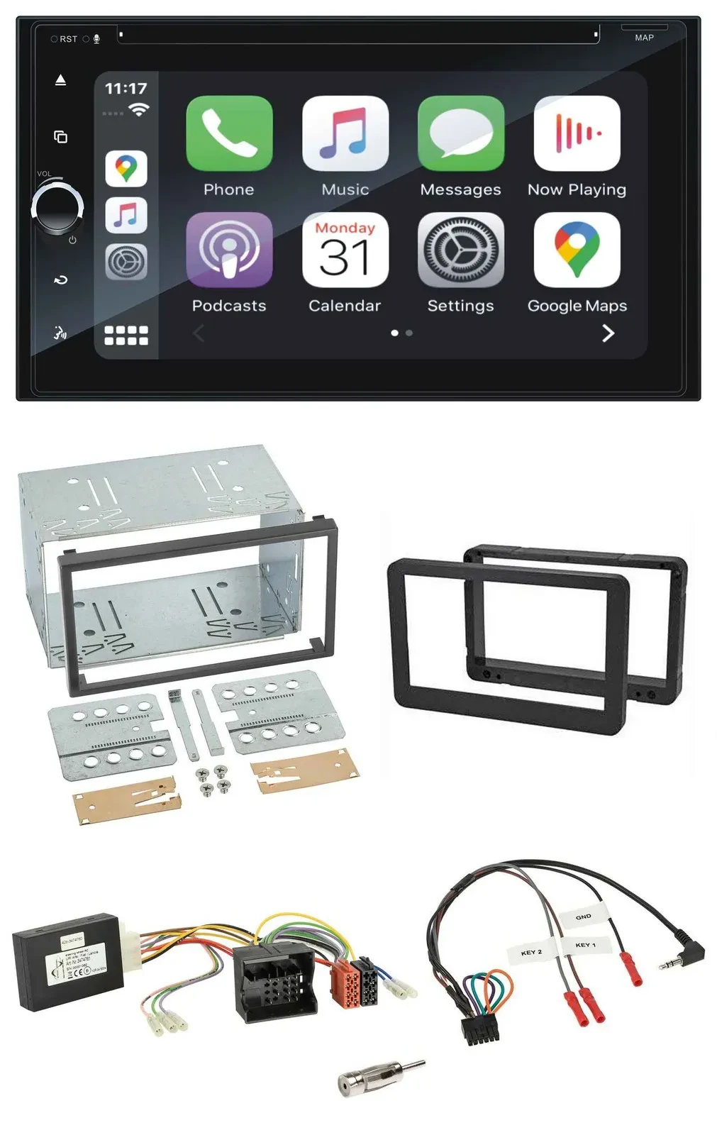 Blaupunkt USB DAB Bluetooth 2DIN TMC Lenkrad Navigation für Alfa Romeo Brera 159