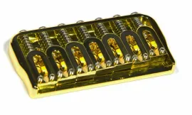 Hipshot 7-String LEFT-HANDED Hardtail Fixed Electric Guitar Bridge .125" - GOLD