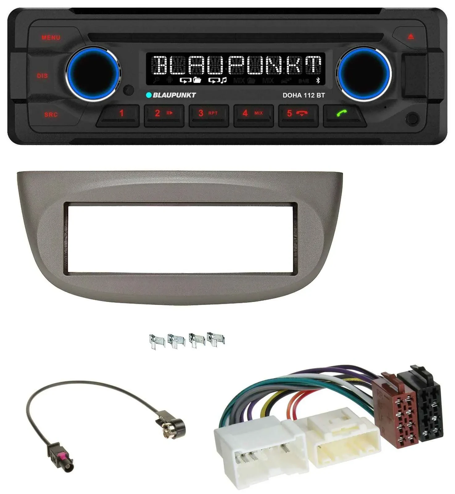 Blaupunkt AUX MP3 CD Bluetooth USB Autoradio für Renault Twingo ab 2012 beige-gr