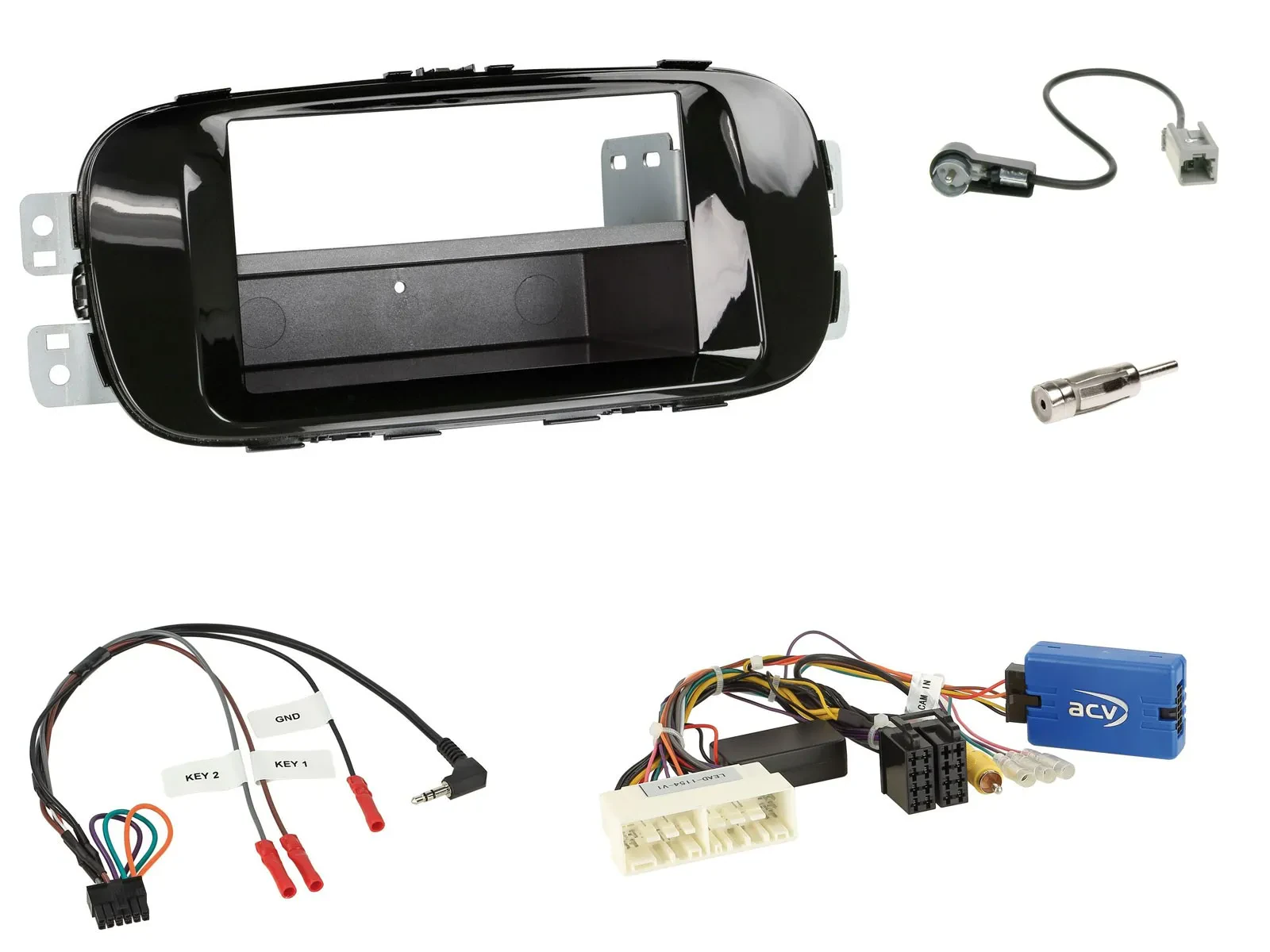 Einbauset Lenkradadapter DIN Autoradio für Kia Soul 2016-2019 piano