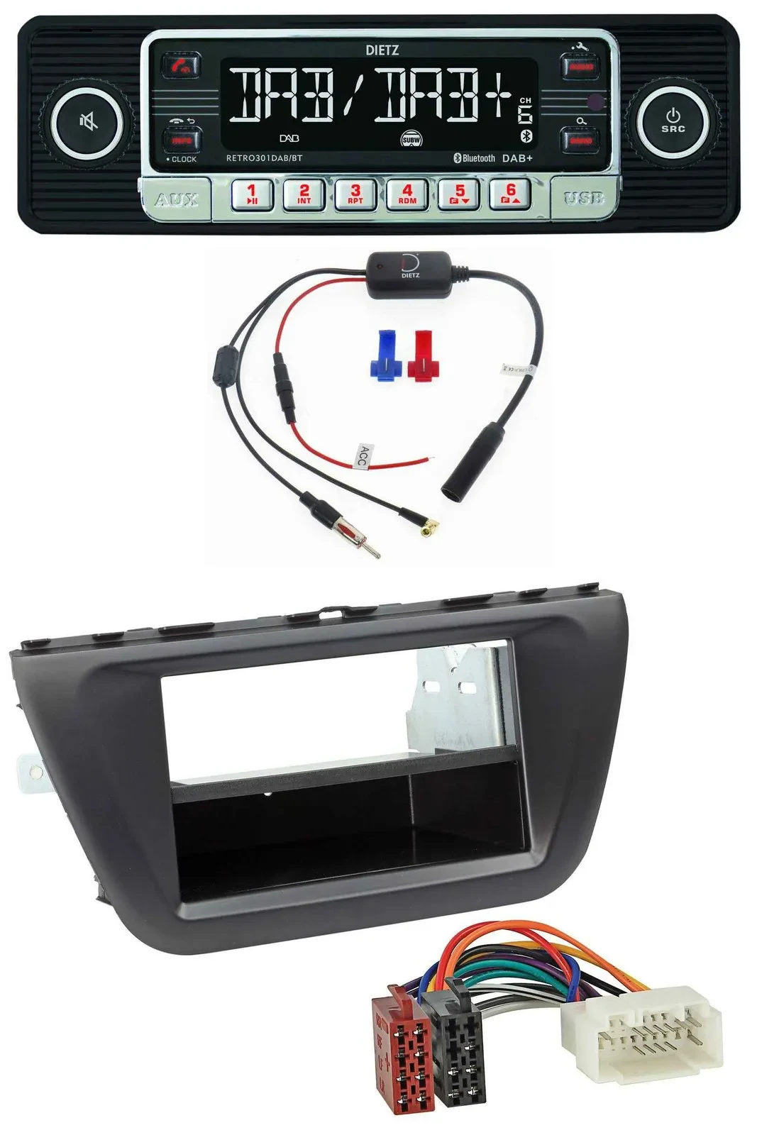 Dietz MP3 DAB Bluetooth USB Autoradio für Suzuki SX4 S-Cross (JY ab 2013)