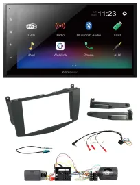 Автомагнитола Pioneer 2DIN USB Bluetooth DAB для Mercedes C W204, поддержка управления на руле, для активной аудиосистемы