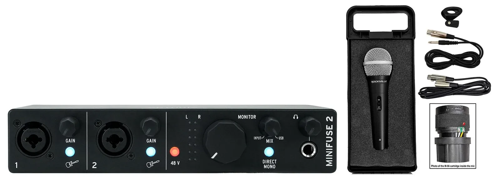Arturia Minifuse 2 Black 2x2 USB MIDI Audio Recording Interface+Headphones