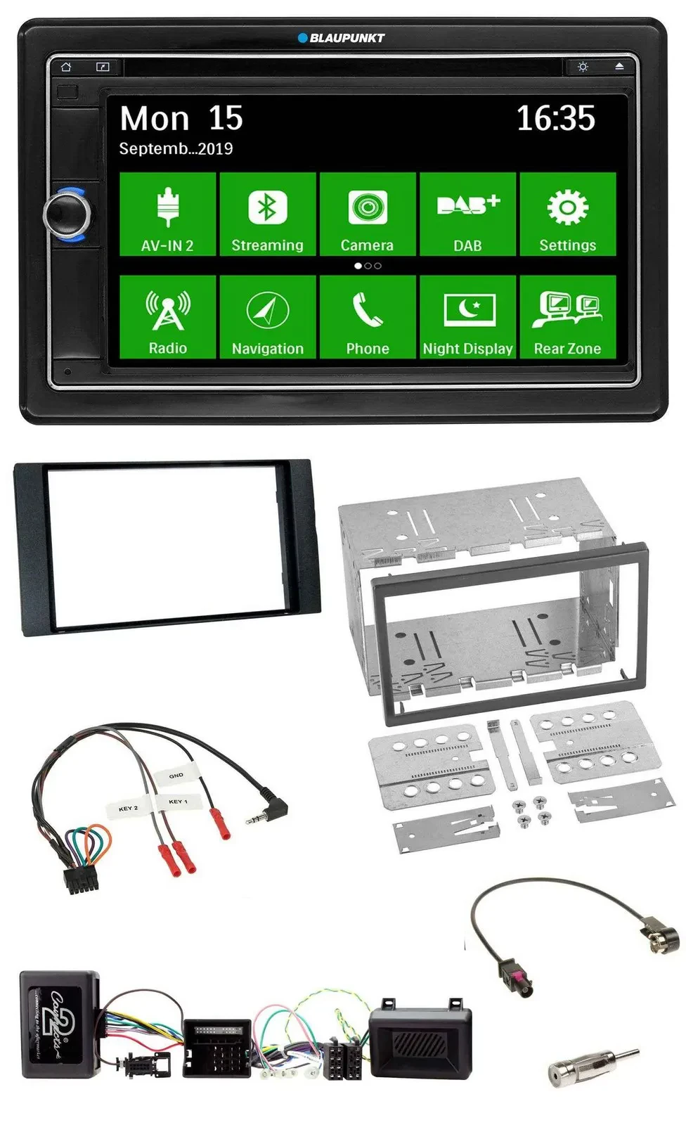 Blaupunkt Bluetooth 2DIN Lenkrad DAB USB TMC Navigation für Ford Kuga 2008-12 sc