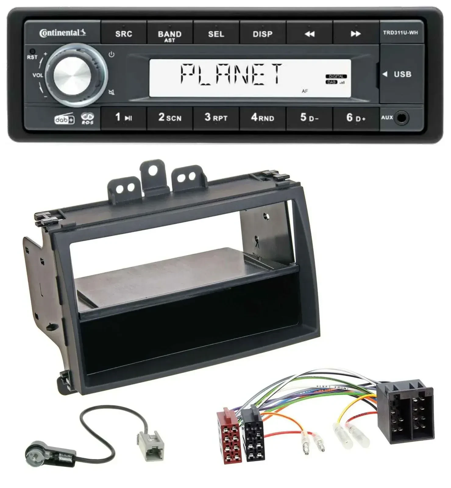 Автомагнитола для Hyundai i20 2008–2011 Continental 1 DIN, MP3, USB, AUX, DAB, Rubber-Touch