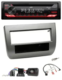 JVC CD DAB USB Bluetooth Lenkrad Autoradio für Lancia Y 843 2005-2011 anthrazit