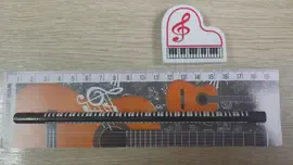 Канцелярский набор MUZZMANIA гитара ластик+карандаш+закладка
